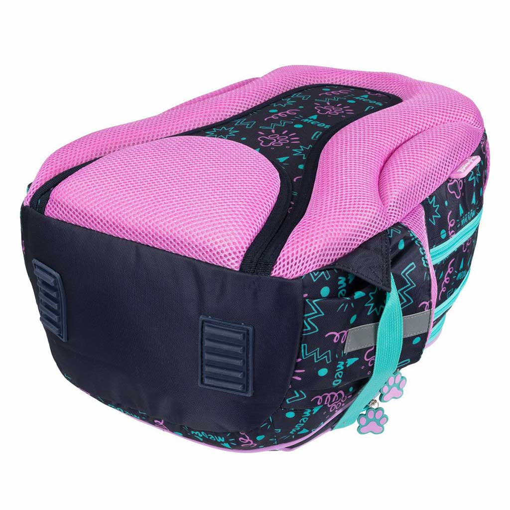 imagen de MLF Kitty Party mochila escolar con estampado de gato de 4 compartimentos, mochila BPL58 40x29x19 cm 3