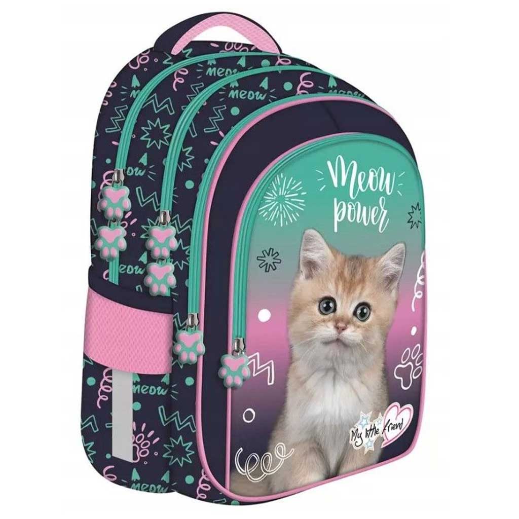 imagen de MLF Kitty Party mochila escolar con estampado de gato de 4 compartimentos, mochila BPL58 40x29x19 cm 1