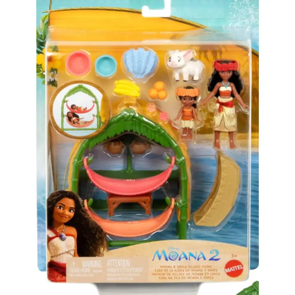 imagen de Moana 2: Moana y Simea set de juego de cabaña - Mattel 1