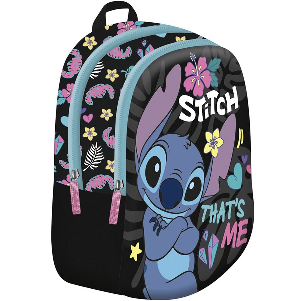 imagen de Mochila de jardín de infancia negra Disney Stitch That's Me 29x22x9 cm 1