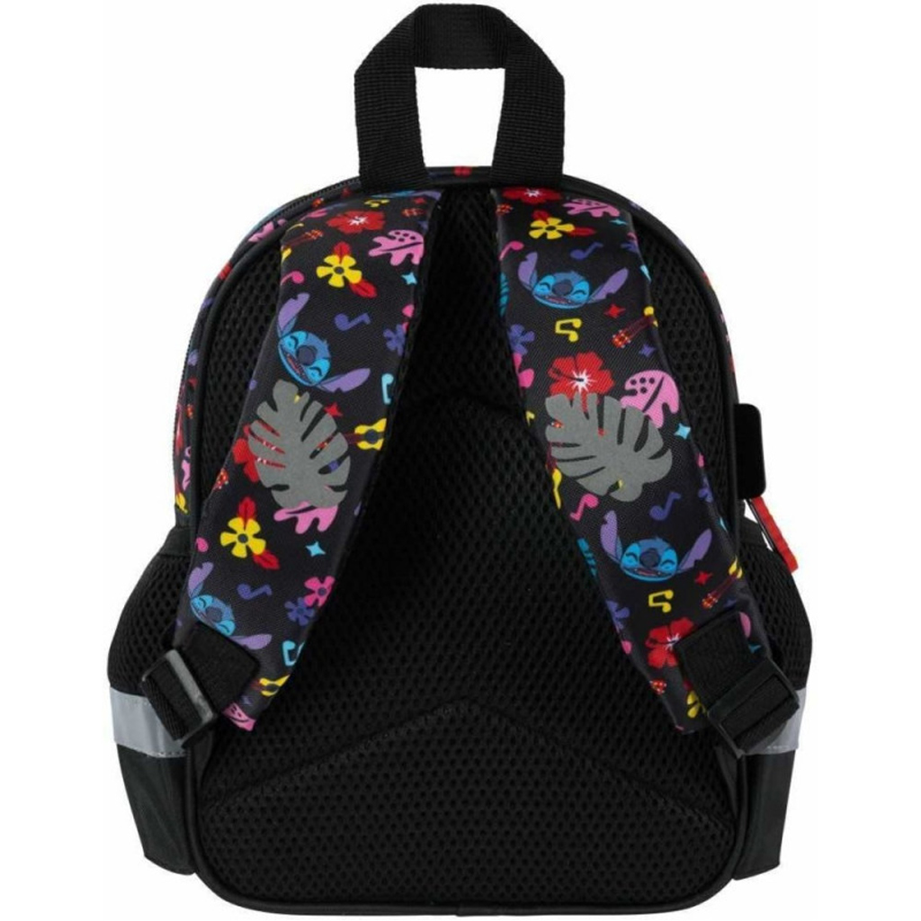 imagen de Mochila de jardín de infantes negra Disney Stitch Aloha 29x22x9 cm 2