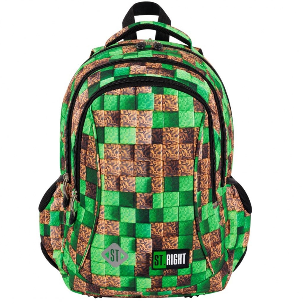 imagen de Mochila ergonómica de tres compartimentos St.Right Pixel Cubes, mochila BP26 39x27x17cm 1