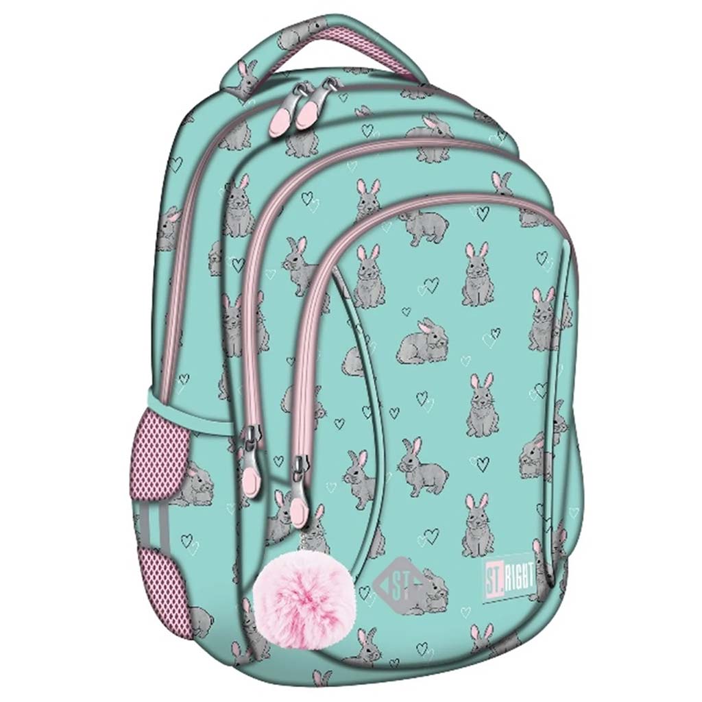 imagen de Mochila ergonómica St.Right Grey Rabbits con conejitos, mochila BP26 39x27x17cm 1