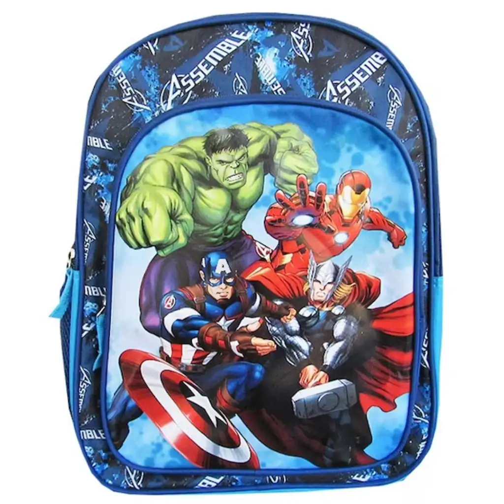 imagen de Mochila escolar azul de los Vengadores, mochila 37x28x13cm 1