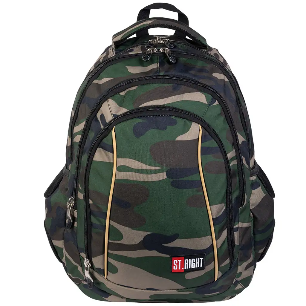 imagen de Mochila escolar camuflada St.Right Moro, mochila BP04 43x32x20cm 2