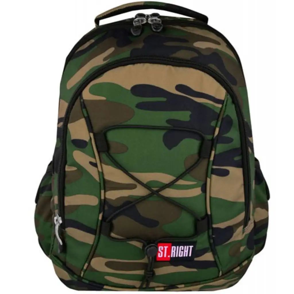 imagen de Mochila escolar de dos compartimentos con estampado de camuflaje St.Right Moro 1