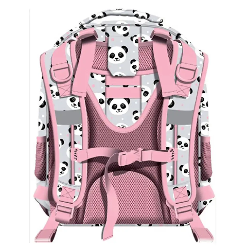 imagen de Mochila escolar de dos compartimentos St.Right Panda Gris 39x29x17cm 2