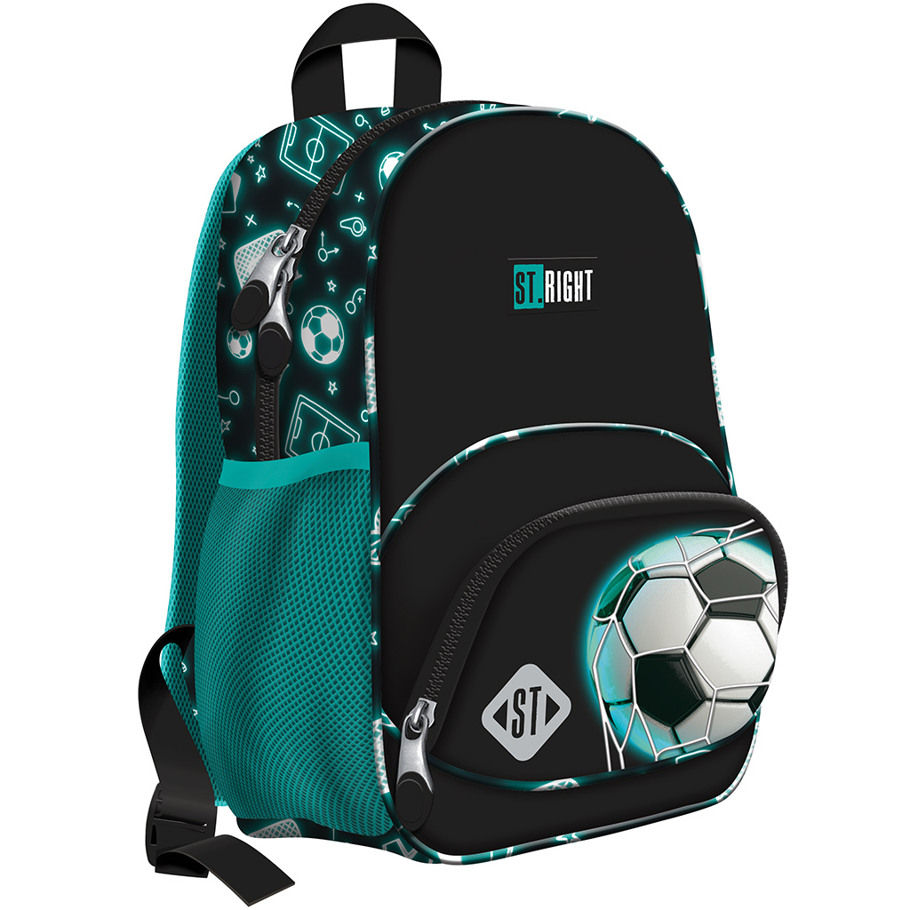 imagen de Mochila escolar de fútbol St.Right Neon BP70 32x22x11,5cm 1