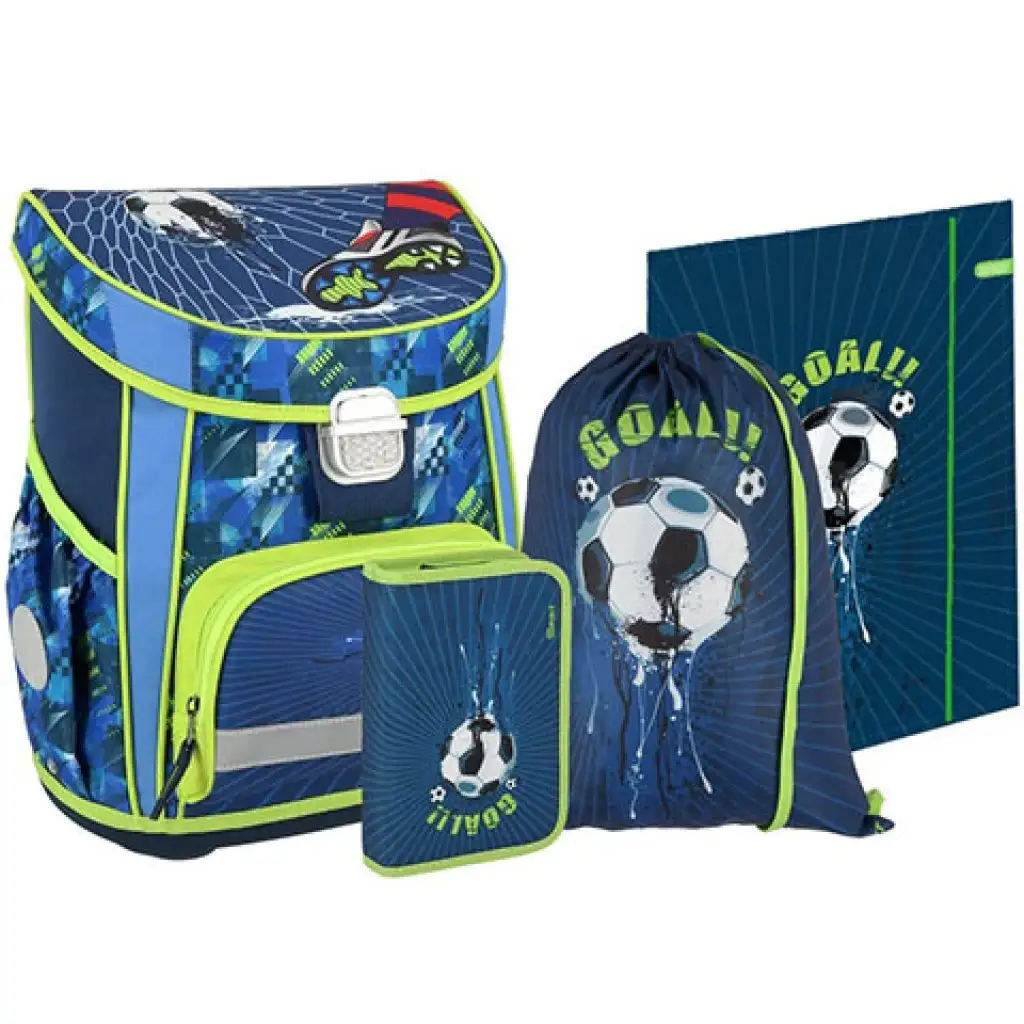 imagen de Mochila escolar ergonómica de fútbol con estuche de 4 piezas 1