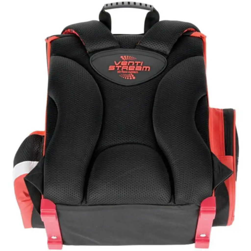 imagen de Mochila escolar ergonómica de fútbol negra-roja, mochila 36x27x14cm - Bambino 2