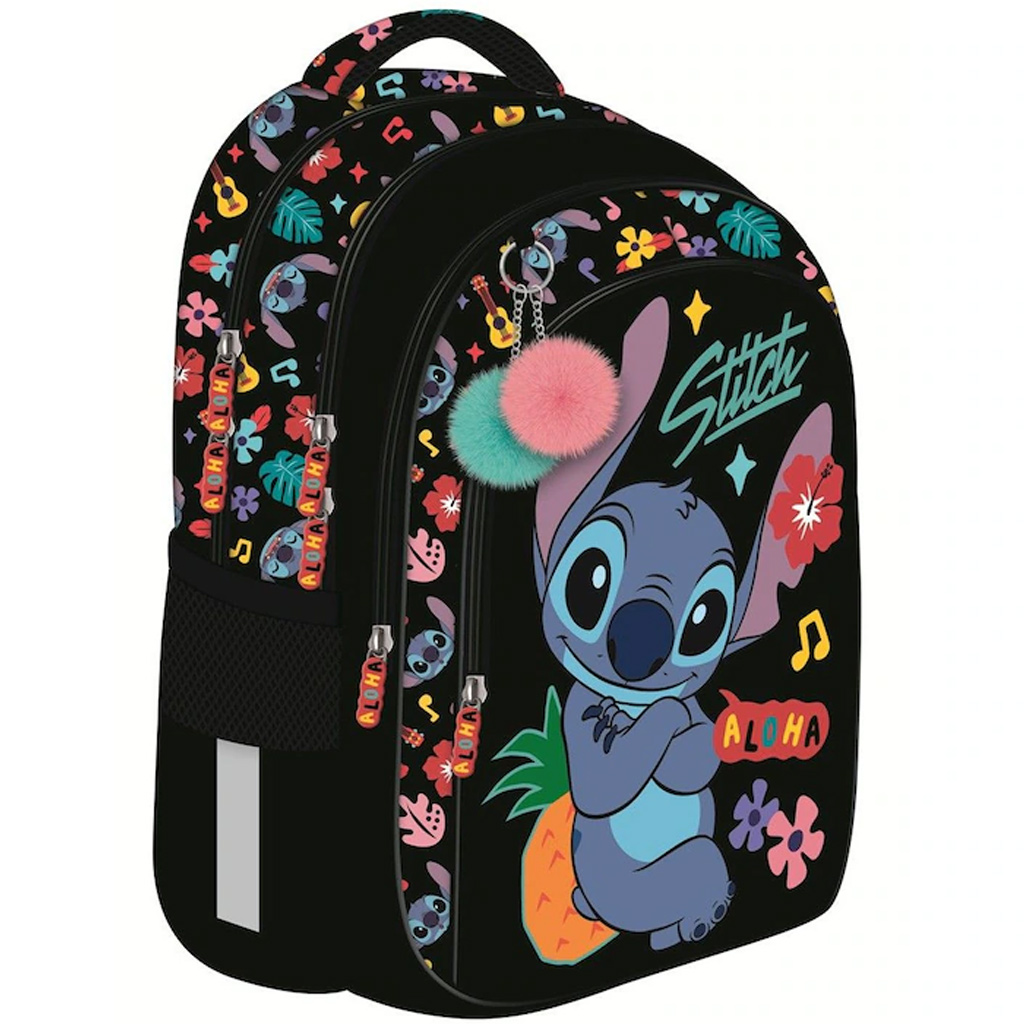 imagen de Mochila escolar negra de Stitch aloha, mochila BPL58 40x29x19cm 1