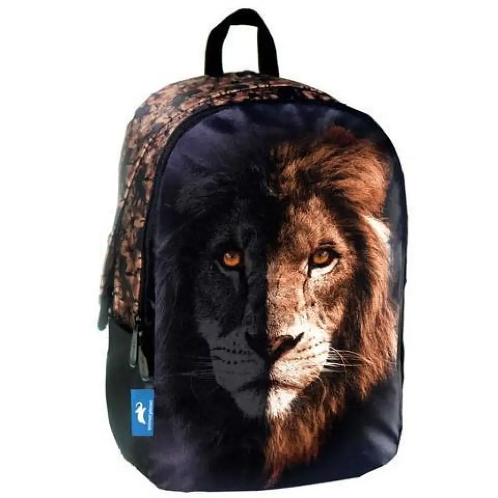 imagen de Mochila escolar redondeada de león de Animal Planet, mochila 32x15x45cm 1
