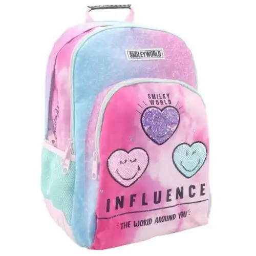 imagen de Mochila escolar redondeada Smiley World, mochila 33x16x45cm 1