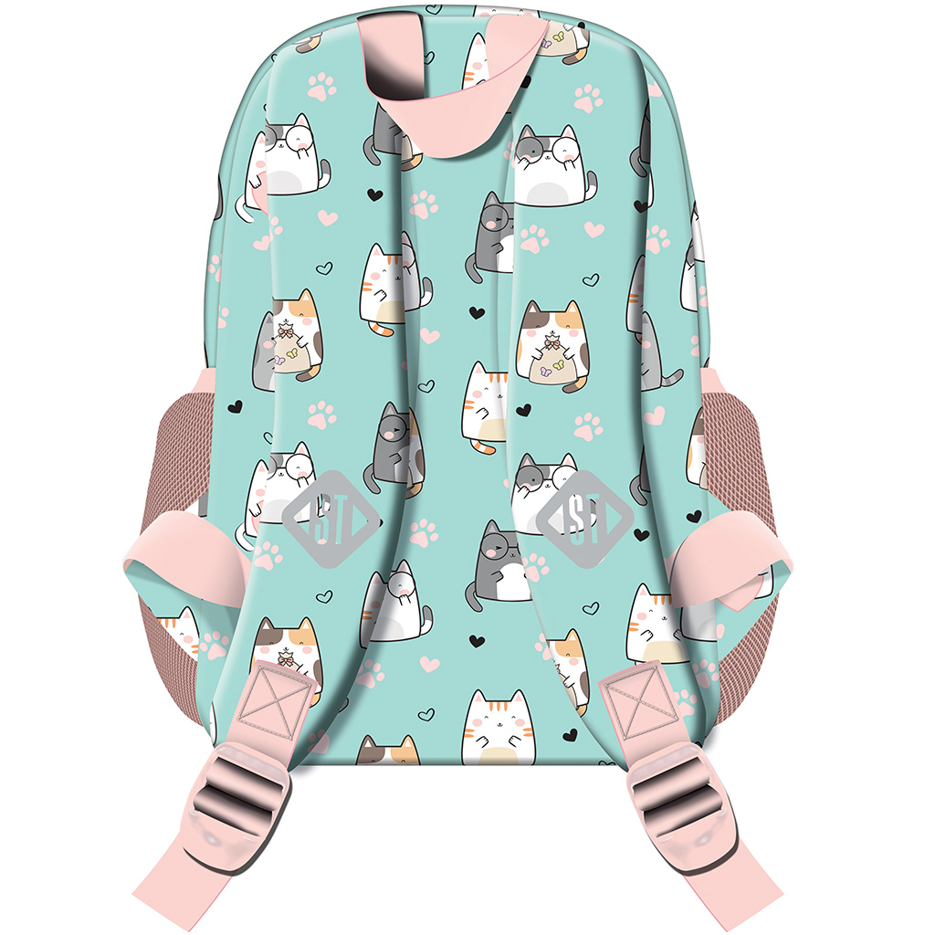 imagen de Mochila escolar St.Right Charming Cats con gatos, BP70 32x22x11,5cm 2