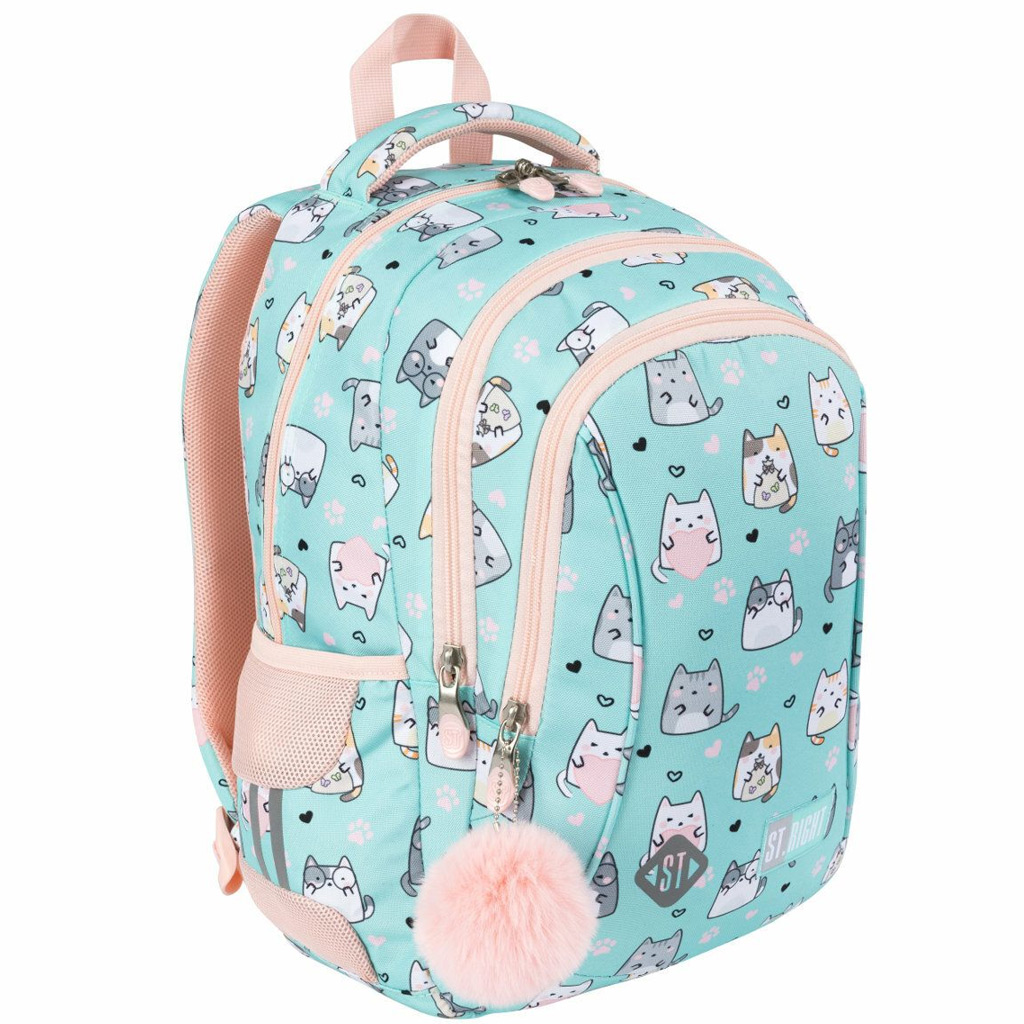imagen de Mochila escolar St.Right Charming Cats con gatos, mochila BP26 39x27x17 cm 1