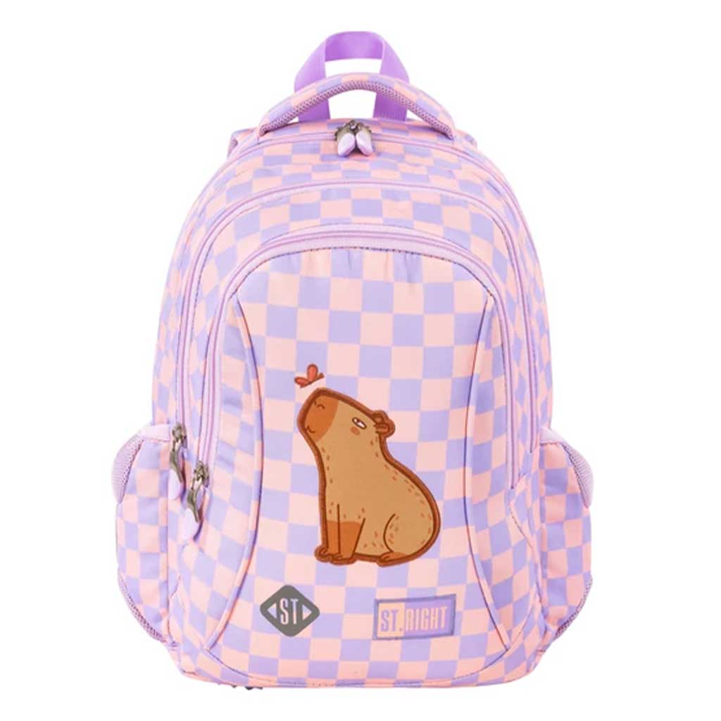 imagen de Mochila escolar St.Right Chill Capybara, mochila BP26 39x27x17cm 1