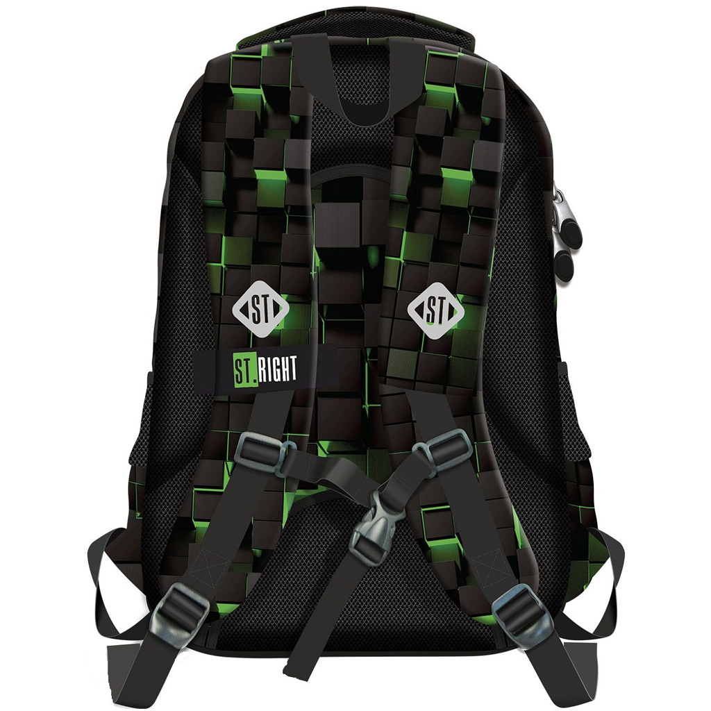 imagen de Mochila escolar St.Right Green Game, mochila BP77 44x29x22cm 2
