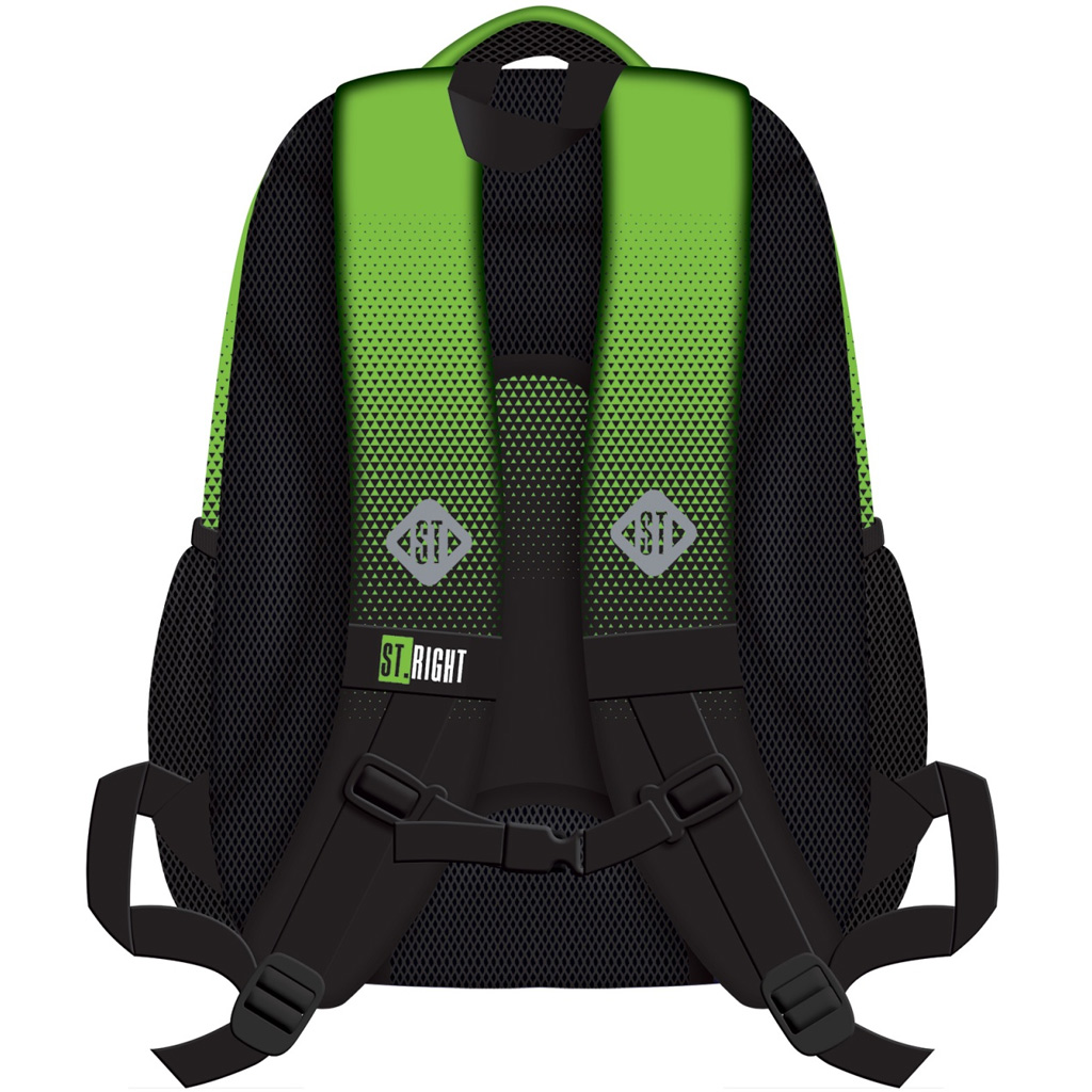 imagen de Mochila escolar St.Right Green Gradien, mochila BP05 42x30x19cm 2