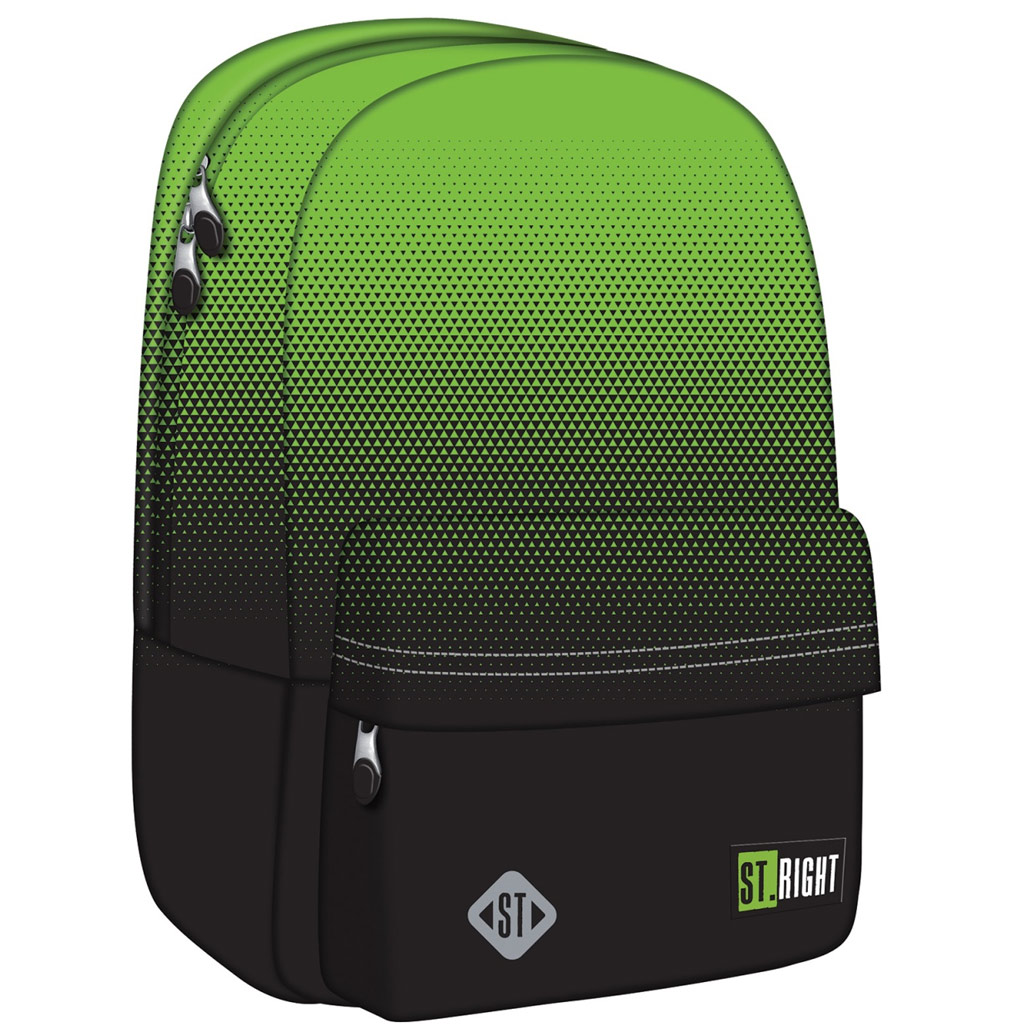 imagen de Mochila escolar St.Right Green Gradien, mochila BP33 40x31x17 cm 1