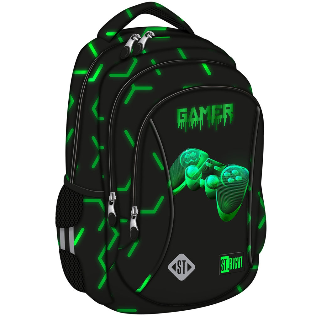 imagen de Mochila escolar St.Right Green Level, mochila BP26 39x27x17cm 1
