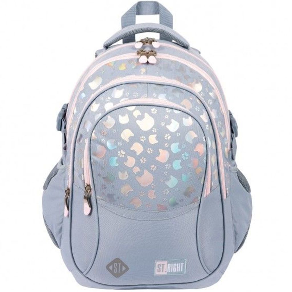 imagen de Mochila escolar St.Right Silver Cats, mochila BP01 43x32x21cm 1