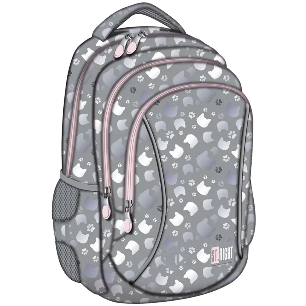 imagen de Mochila escolar St.Right Silver Cats, mochila BP26 39x27x17cm 1