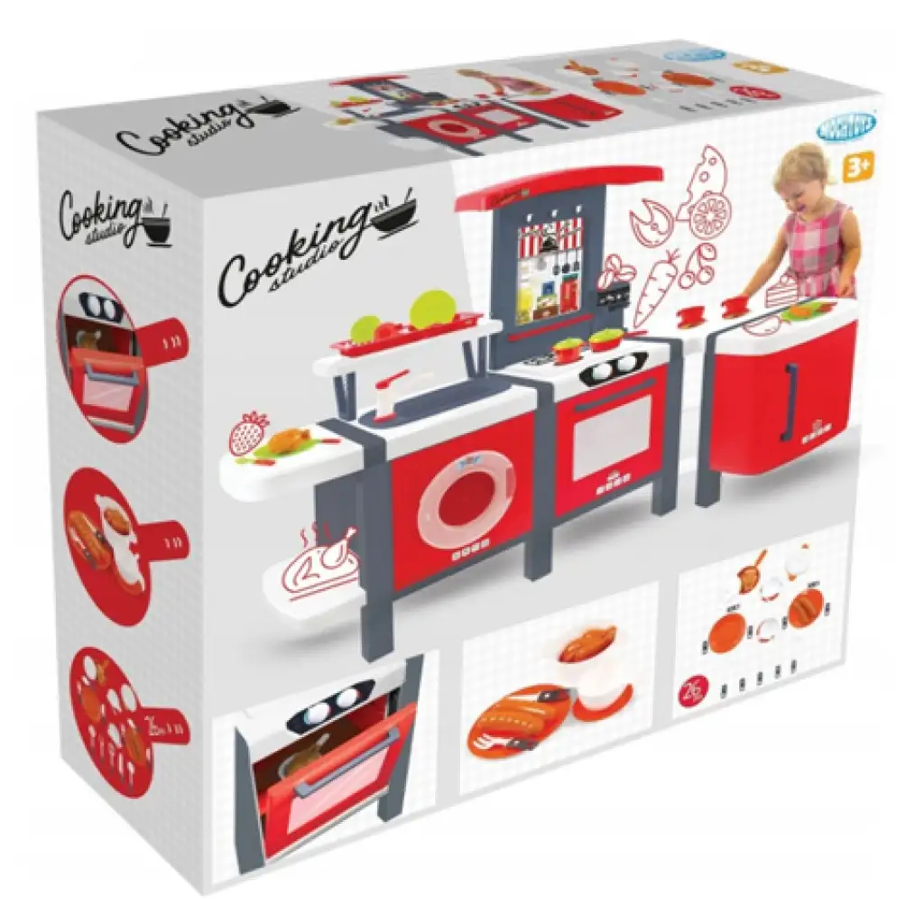 imagen de Mochtoys: Cocina Studio XXL cocina de juguete 28 piezas de accesorios 141x68x101cm 3
