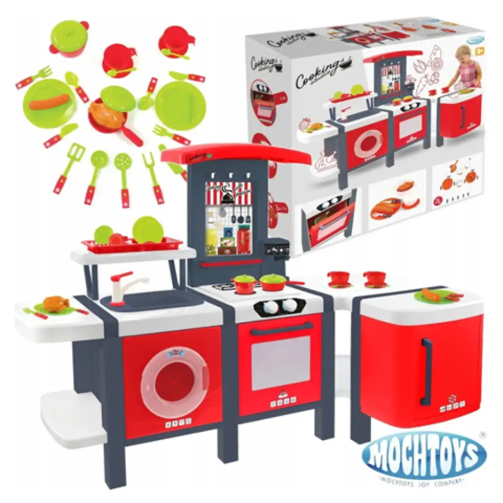 imagen de Mochtoys: Cocina Studio XXL cocina de juguete 28 piezas de accesorios 141x68x101cm 1