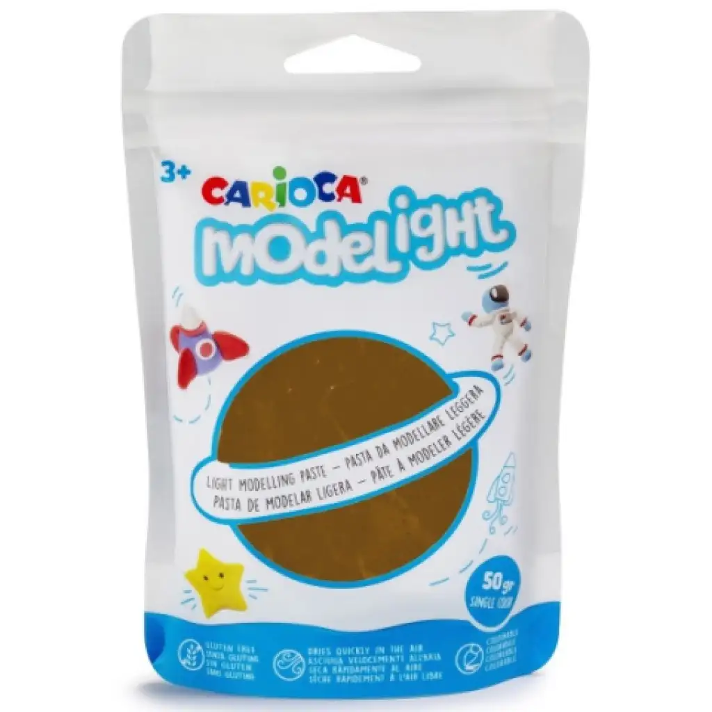 imagen de Modelight de 50g de plastilina marrón - Carioca 1