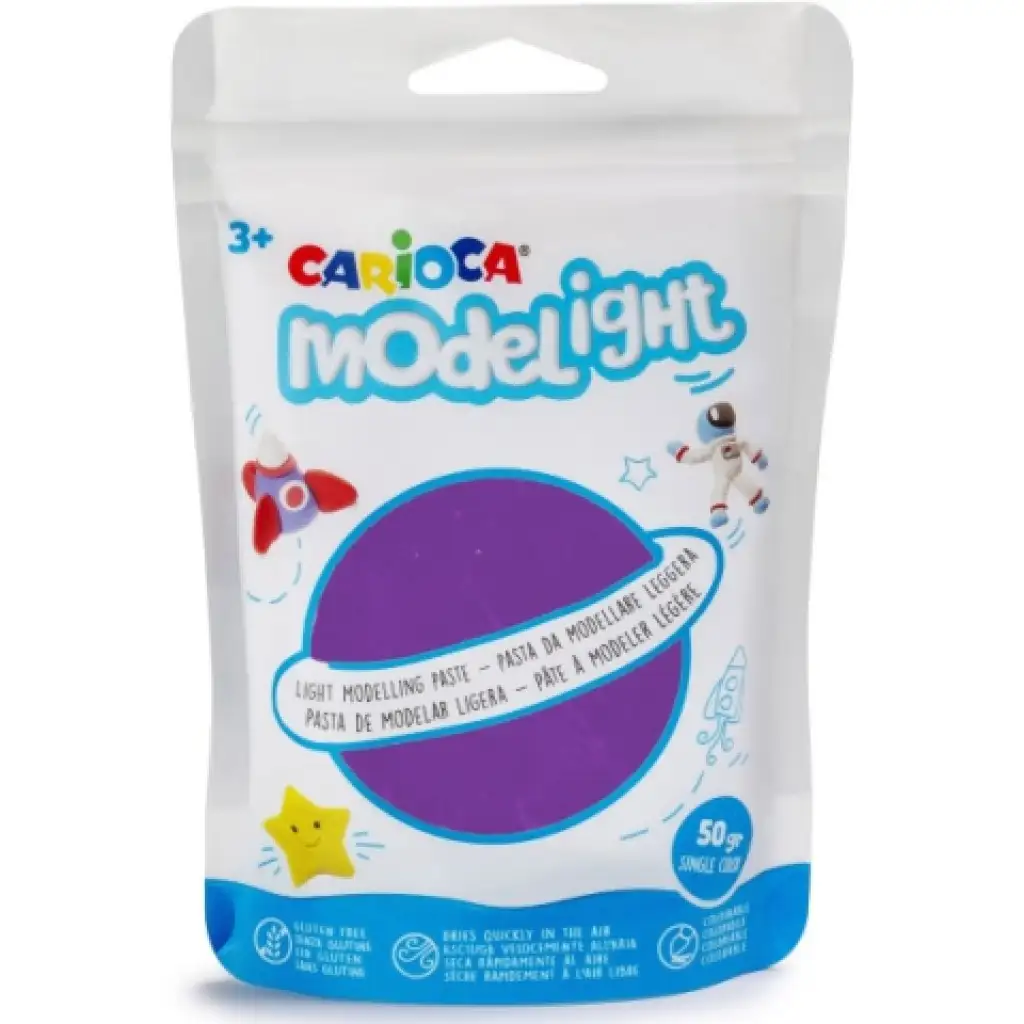 imagen de Modelight de 50g de plastilina morada - Carioca 1
