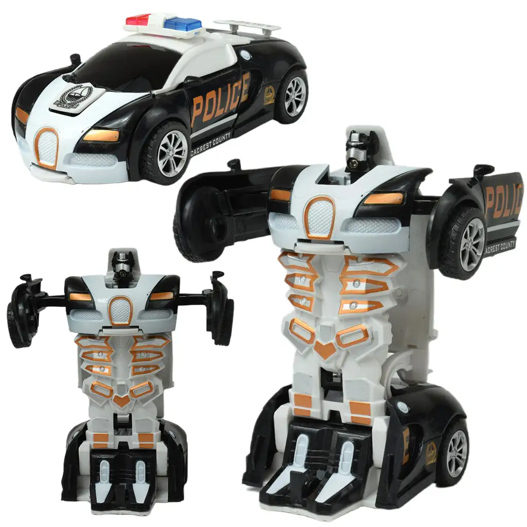 imagen de Modelo de coche: Bugatti Veyron de policía transformable en robot con ruedas, disponible en varias versiones, 13cm, 1ud 2