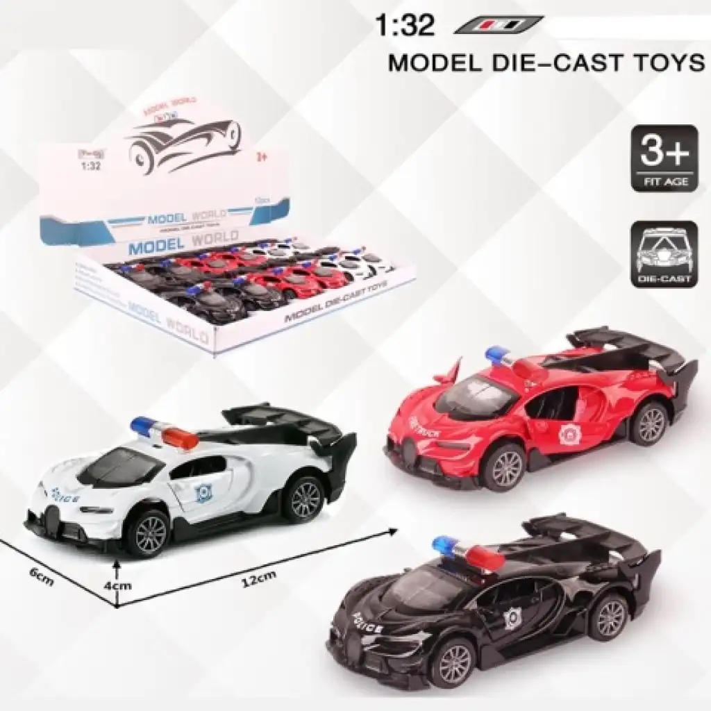 imagen de Modelo de coche de metal Bugatti de policía a tracción trasera en varias versiones 1/32 1