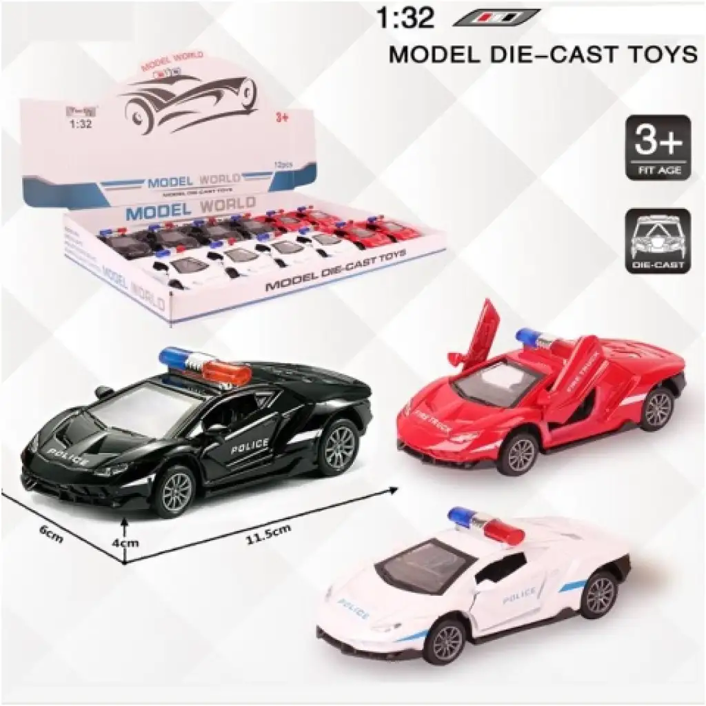 imagen de Modelo de coche de metal Lamborghini de policía a tracción trasera en varias versiones 1/32 1