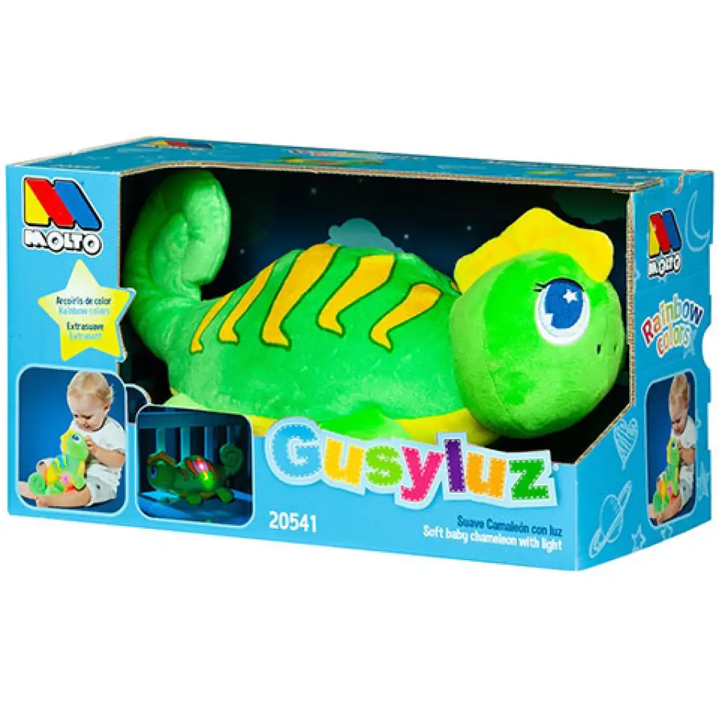imagen de Molto: GusyLuz camaleón de peluche compañero de sueño con luz 1