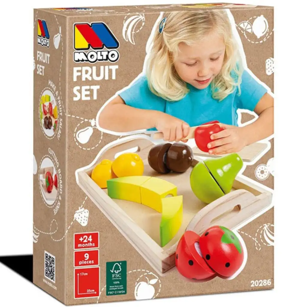 imagen de Molto: Juego de frutas de madera con bandeja de 9 piezas 1