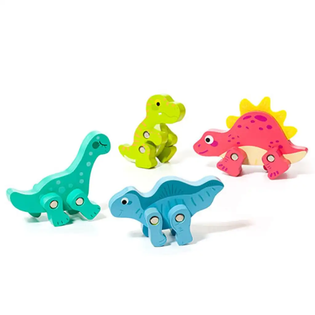 imagen de Molto: Nature Primer paquete de figuras de dinosaurios de madera de 4 piezas 2