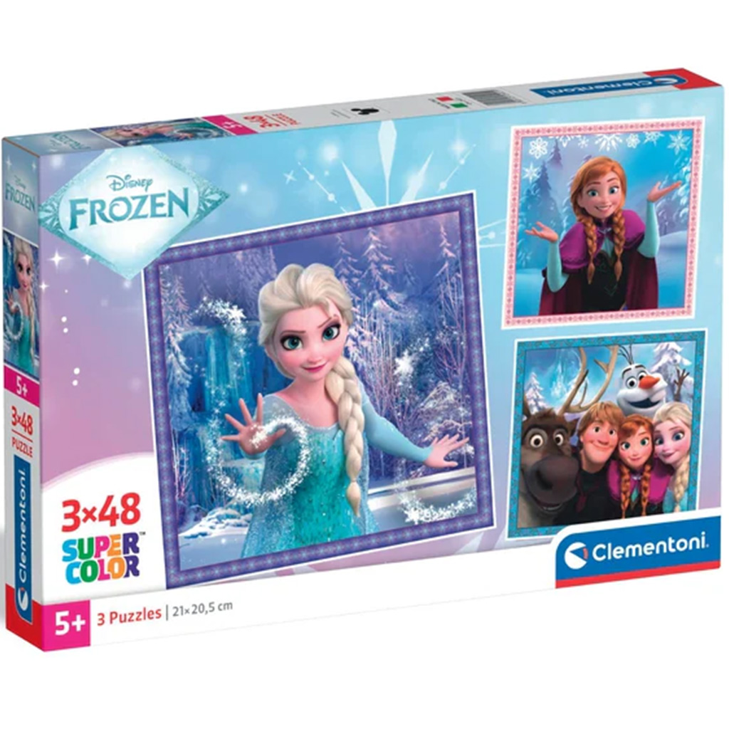 imagen de Momentos divertidos de Frozen 3x48 piezas Supercolor puzzle - Clementoni 1