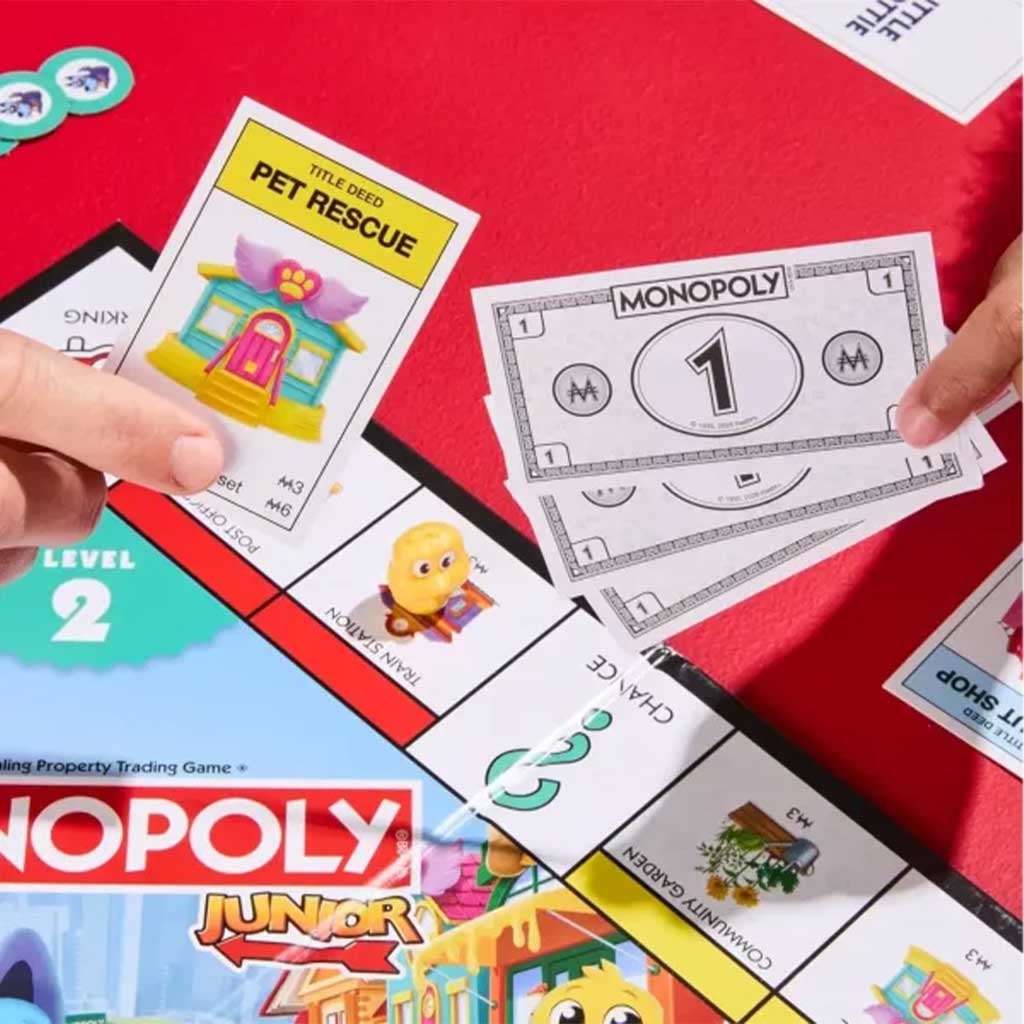 imagen de Monopoly Junior juego de mesa con figuras de animales - Hasbro 3
