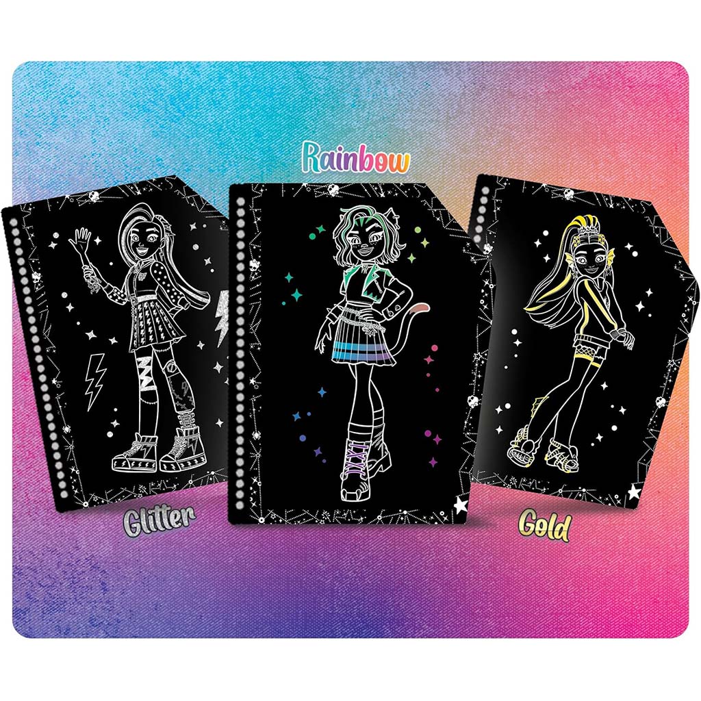 imagen de Monster High Amigos Para Siempre kit de raspado de imágenes de 44 páginas - Lisciani 2