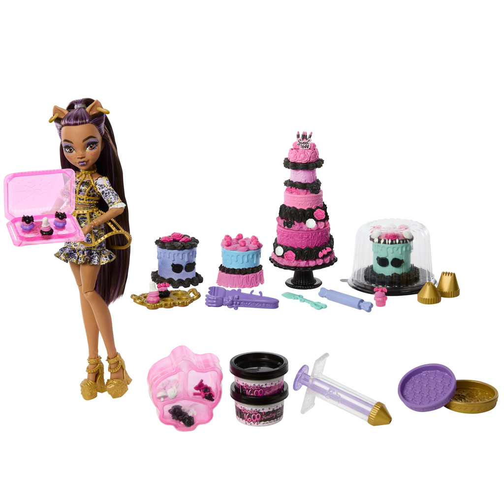 imagen de Monster High: Cumpleaños Scary Sweet – Muñeca Clawdeen Wolf decoradora de pasteles - Mattel 3