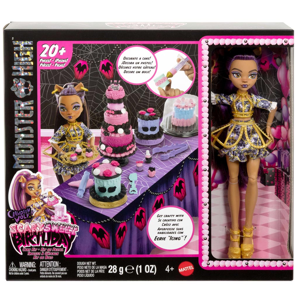 imagen de Monster High: Cumpleaños Scary Sweet – Muñeca Clawdeen Wolf decoradora de pasteles - Mattel 1