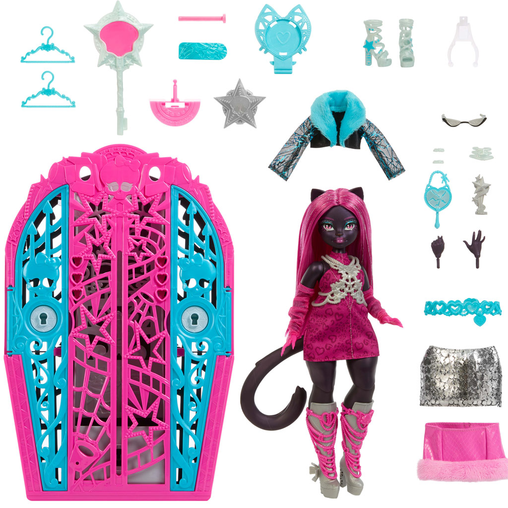 imagen de Monster High: Secretos de monstruos amigos – Investigación espeluznante Hauntlywood Catty Noir muñeca - Mattel 4