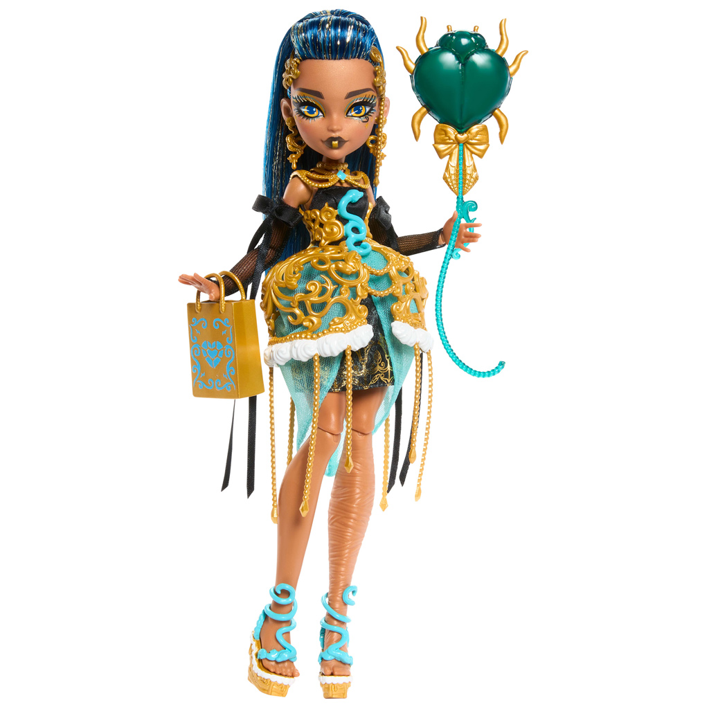 imagen de Monster High: Terriblemente Dulce Cumpleaños – Cleo De Nile muñeca con globo y regalo - Mattel 2