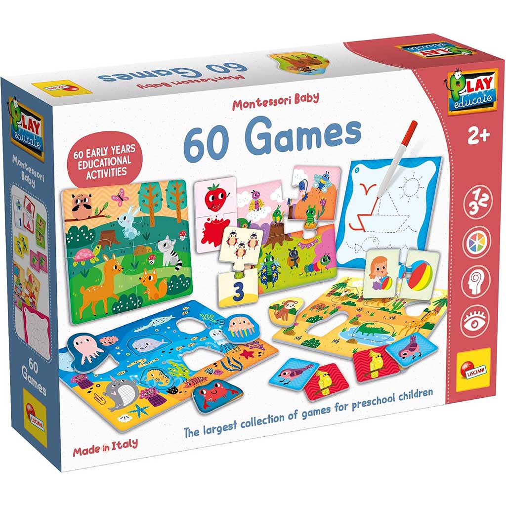 imagen de Montessori Baby: Colección de juguetes de 60 piezas con juegos de desarrollo de habilidades - Lisciani 1
