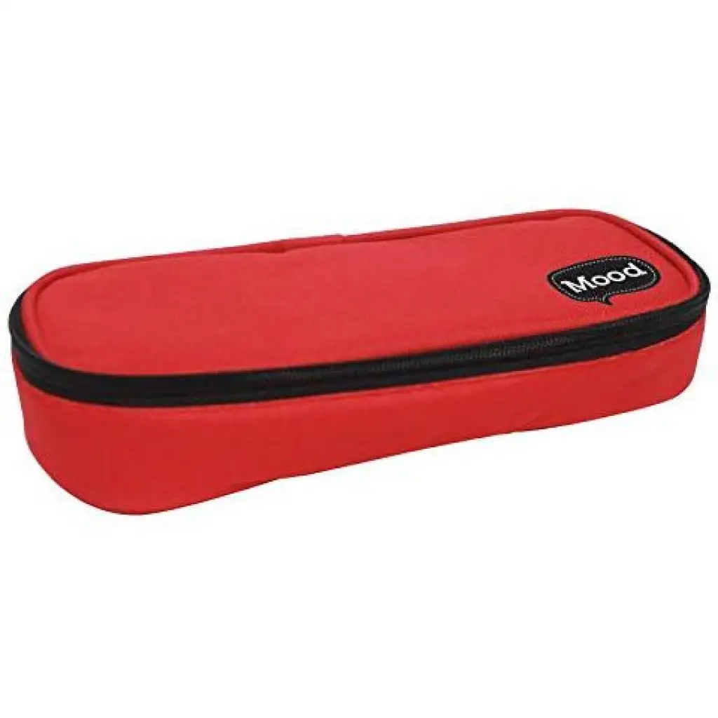 imagen de Mood: Estuche ovalado rojo con cremallera 10x20x5cm 1