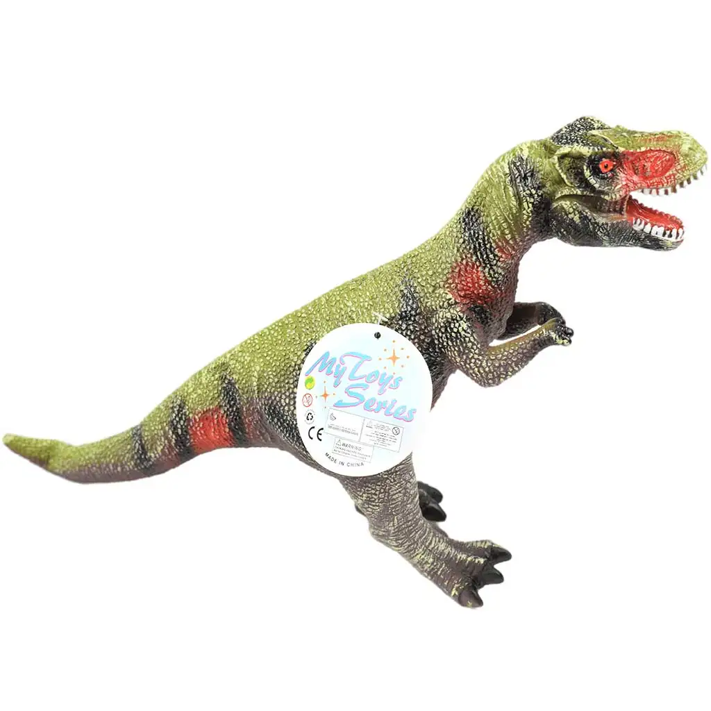 imagen de Mundo Dino: Figura de dinosaurio Tyrannosaurus Rex de material vinílico que emite sonido con relleno de algodón de 35 cm 2