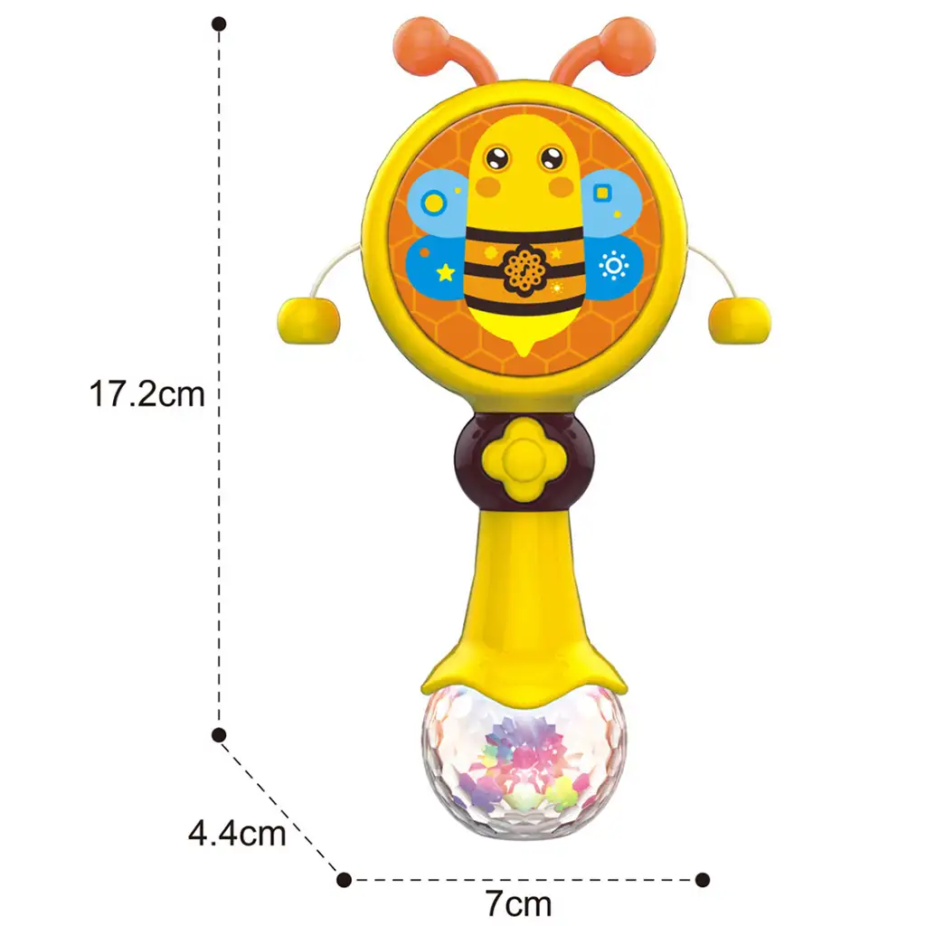 imagen de Mundo Musical: Tambor de bolas con abejitas 17cm 3