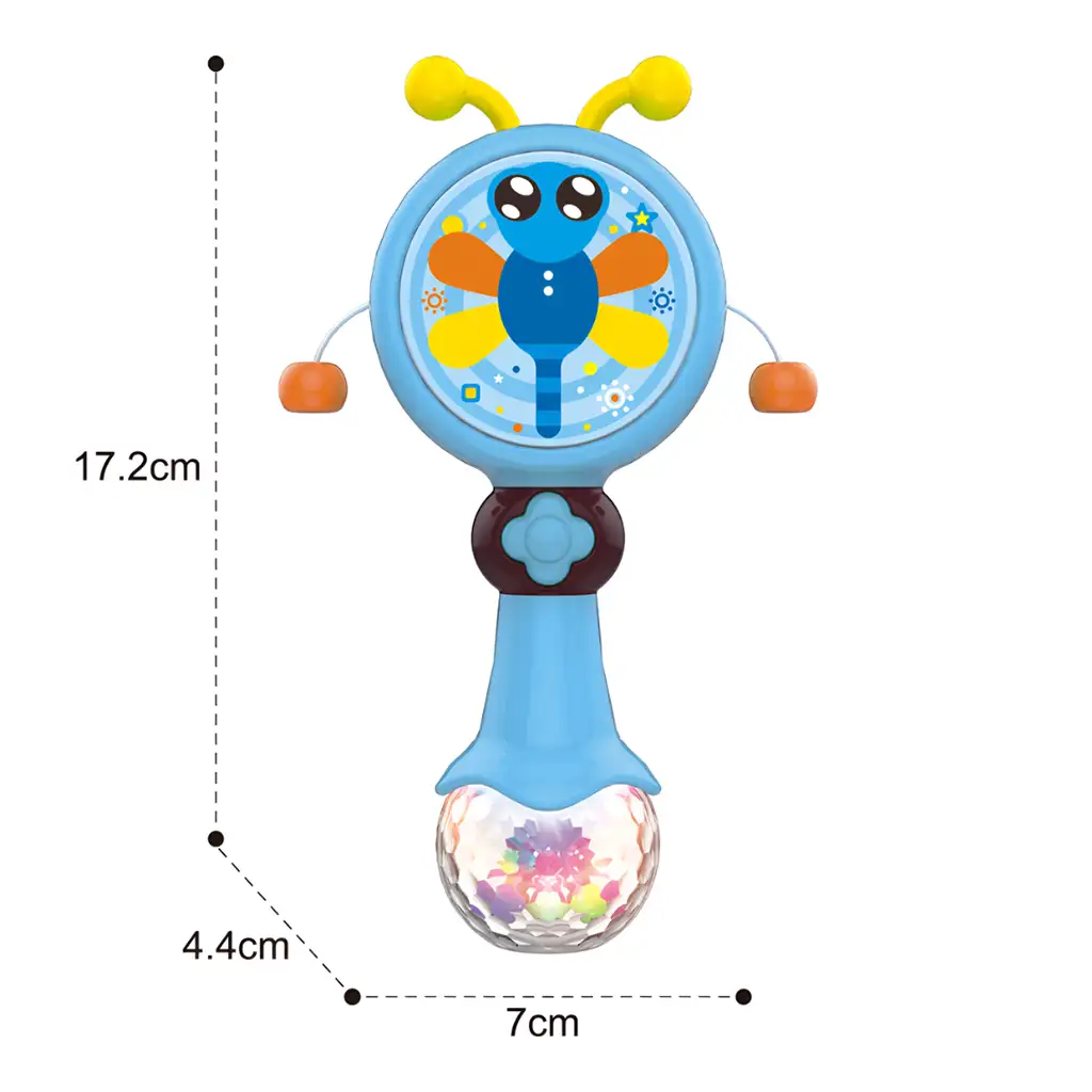 imagen de Mundo Musical: Tambor de bolas con libélula 17cm 3