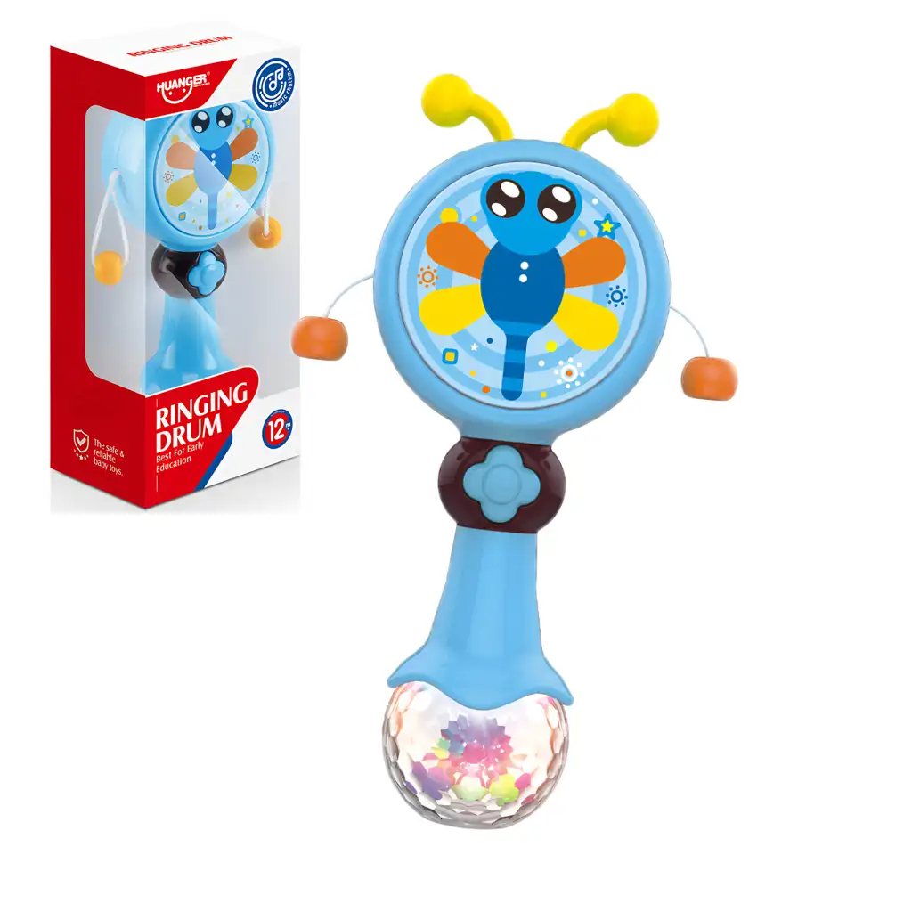 imagen de Mundo Musical: Tambor de bolas con libélula 17cm 1