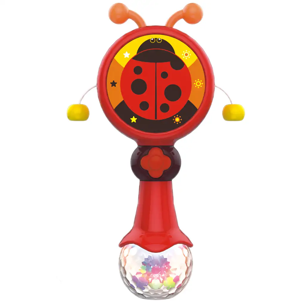 imagen de Mundo Musical: Tambor de bolas con mariquita 17cm 2